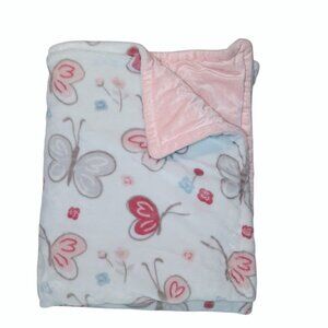 Little Beginnings Butterfly Floral Lovey Security Blanket 38" X 32"
